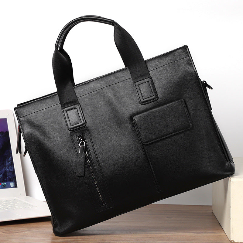 Men's Leather For First Layer Cow Computer Men's Handbags
