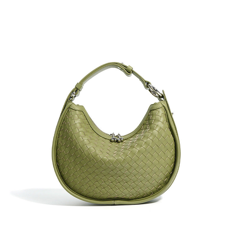 Women's Leather Selenodont Large Capacity Commuter Hand-woven Bags
