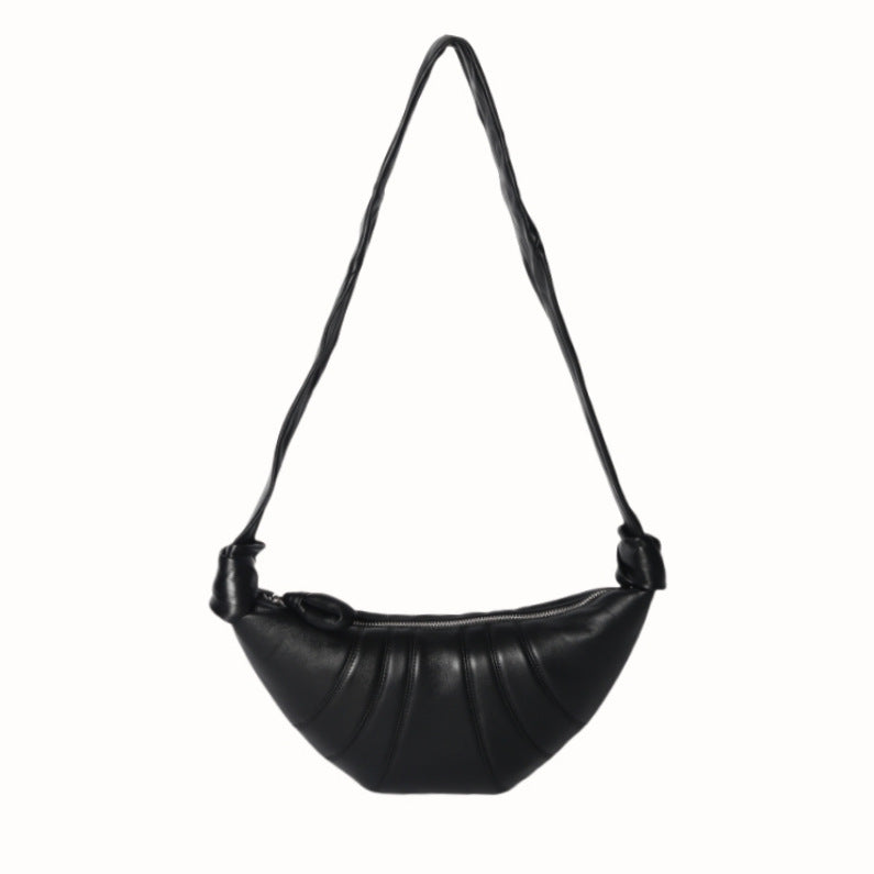 Design Sheepskin Croissant Lazy Versatile Leather Shoulder Bags