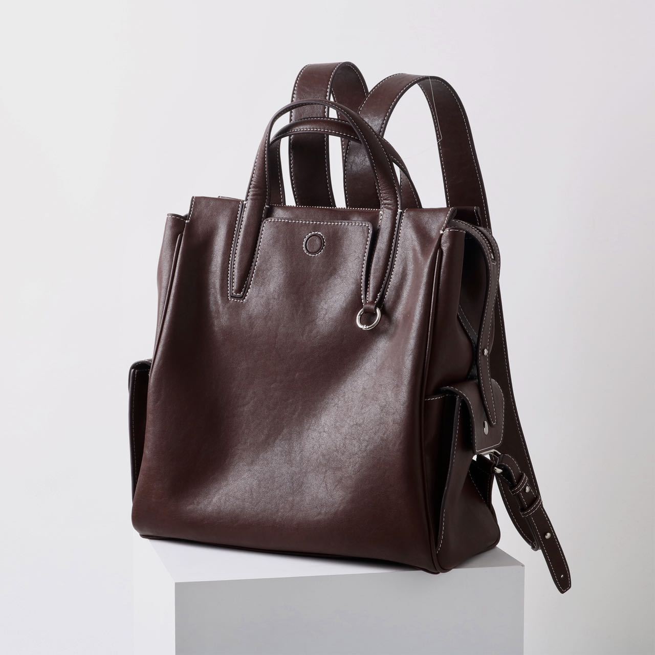 Women's Crystal Vegetable Tanning Leather Large Capacity Backpacks