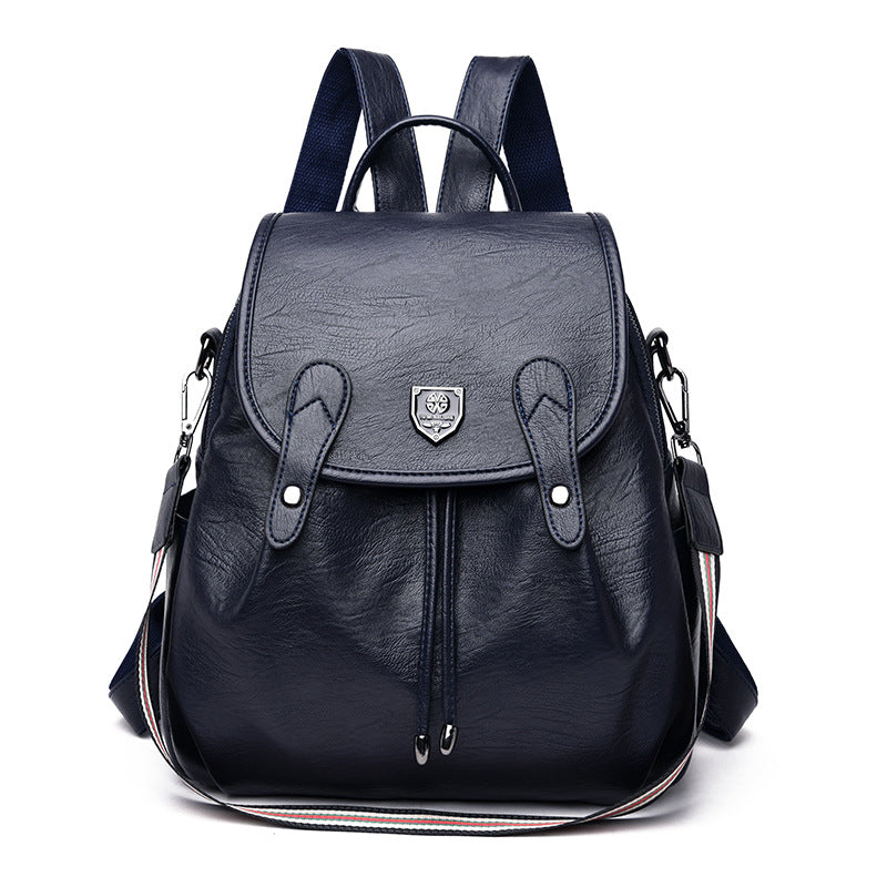 Women's Retro Hand-rub Color Leather Soft Backpacks