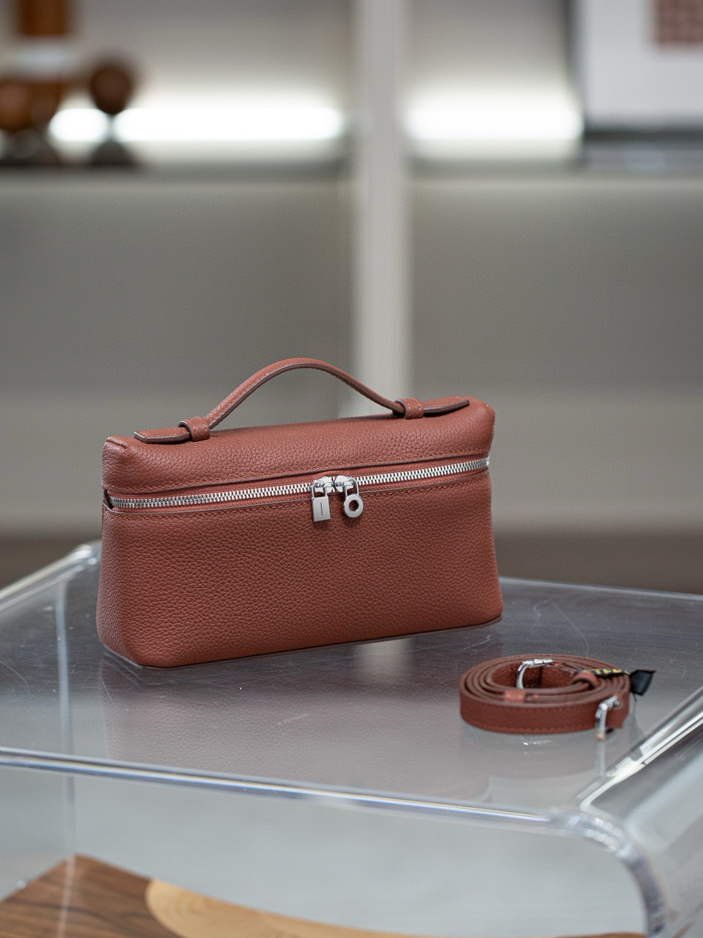 Women's High-grade First Layer Cowhide Lunch Box Bags