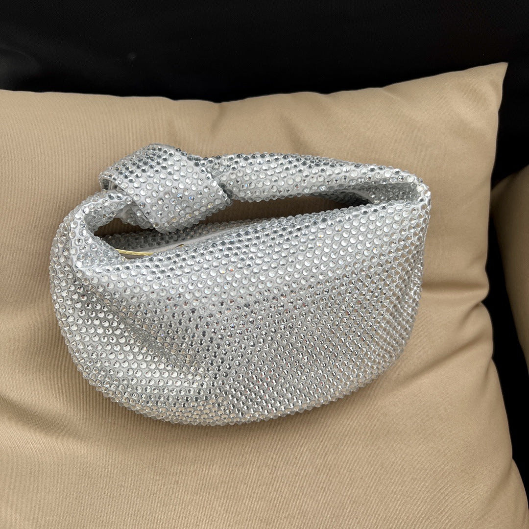 Women's Knotted Crystal Stylish Good Texture Portable Handbags