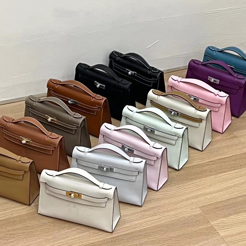 Women's Handmade Half Wax Line Kelly Generation Genuine Leather Handbags