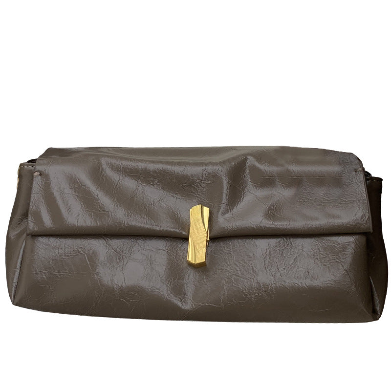 Leather Textured Retro Style Fashionable Underarm Shoulder Bags