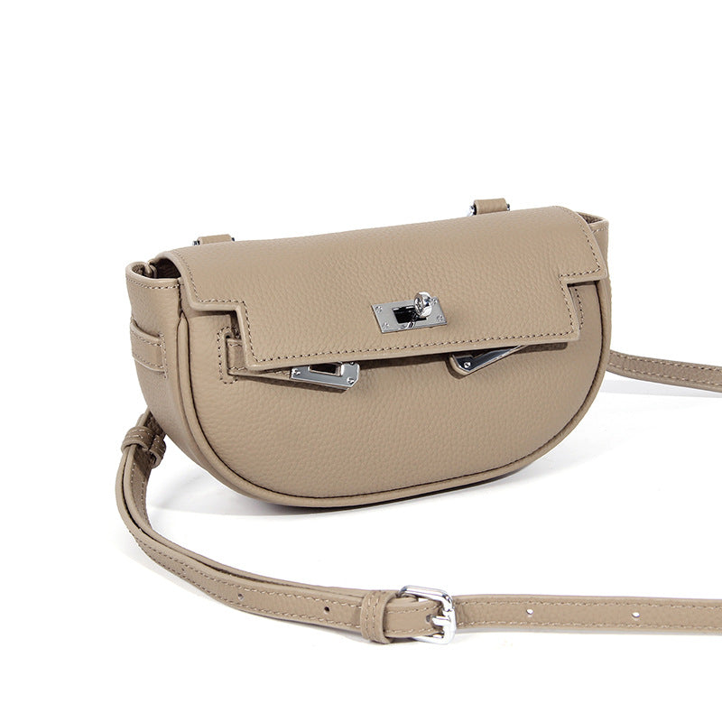 Women's First Layer Cowhide High Sense Niche Large Capacity Crossbody Bags