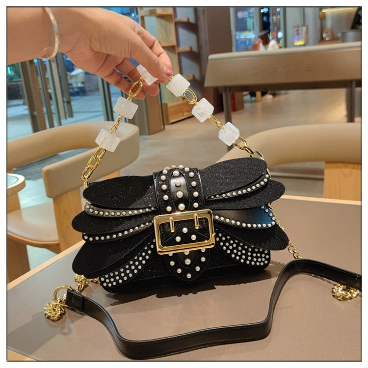 Women's Rivet Wings Style Trendy Pearl Evening Bags