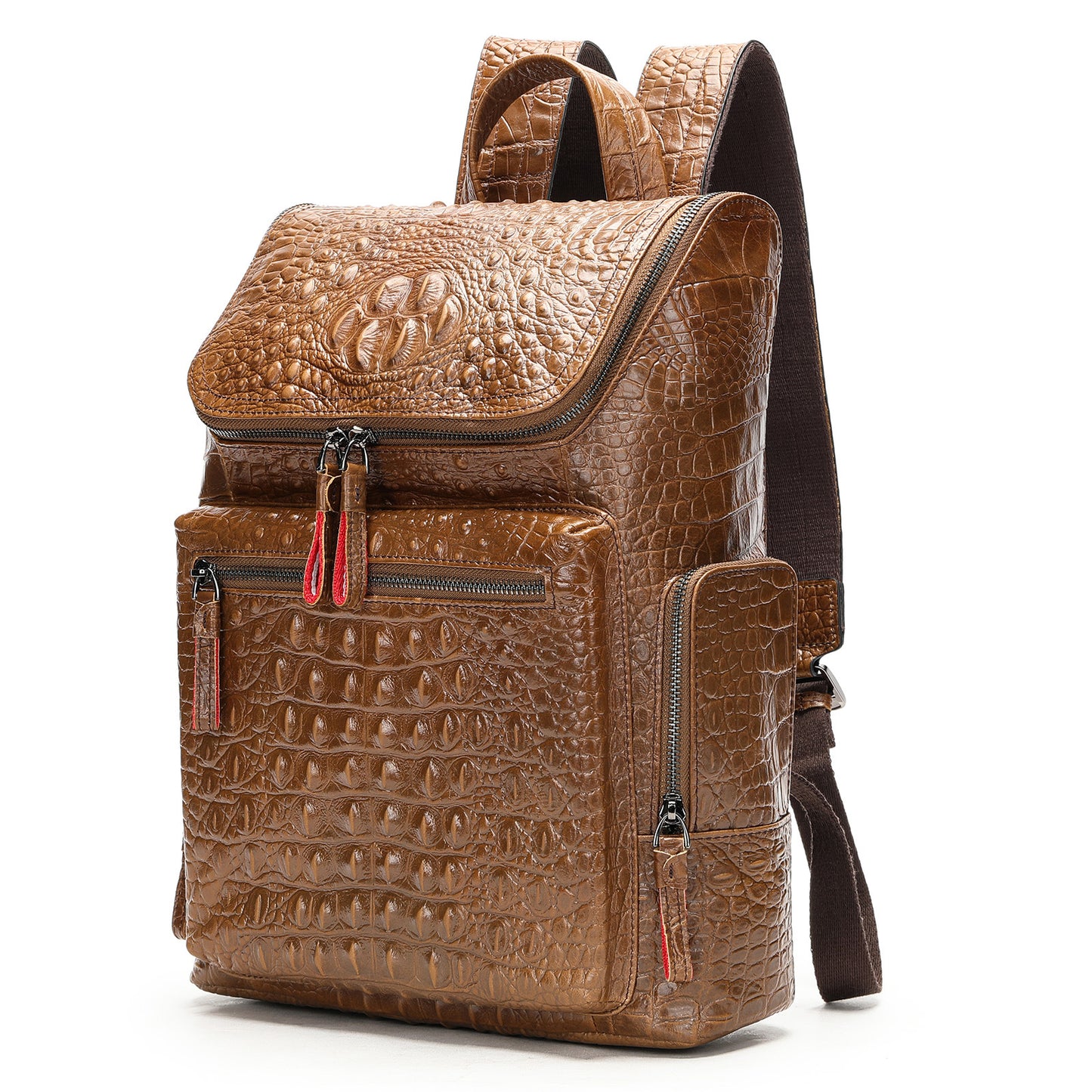 Men's Leather Crocodile Pattern For Business Away Backpacks