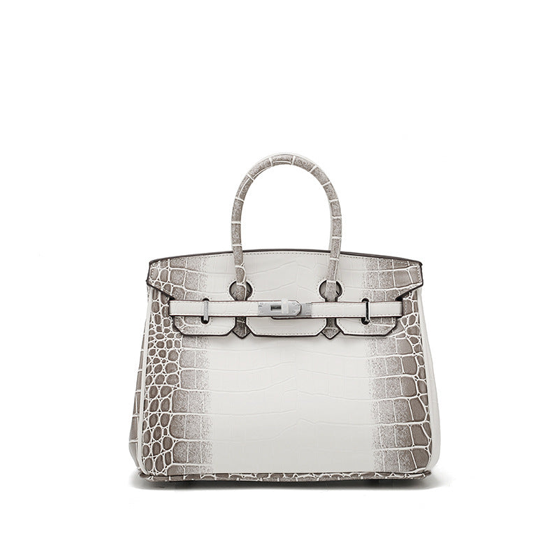 Crocodile Pattern Sier High-grade Large Capacity Handbags