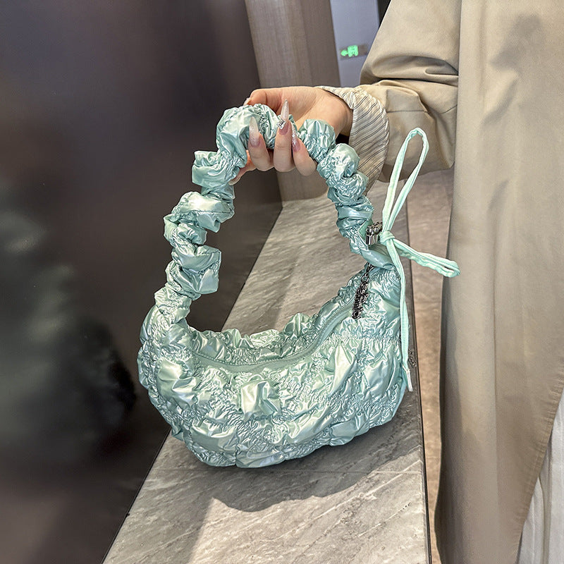 Cloud Pleated Large Capacity Embroidery Thread Shoulder Bags
