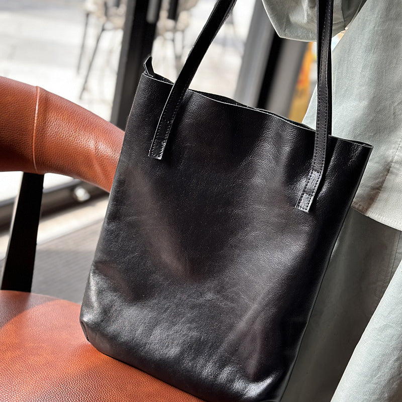 Simple Leather First Layer Cowhide Lightweight Shoulder Bags