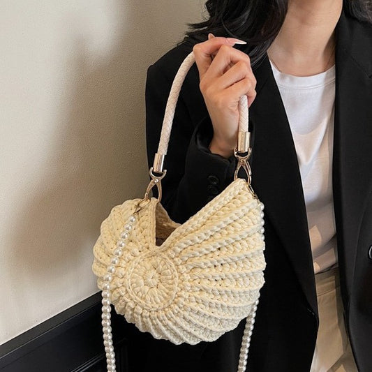 Women's Woven Handmade Seaside Conch Shell Strap Bags