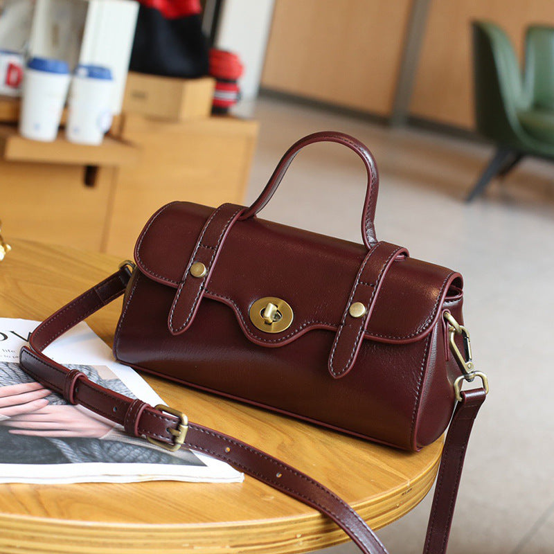 Women's Niche Vintage Cowhide Leather Versatile Shoulder Bags