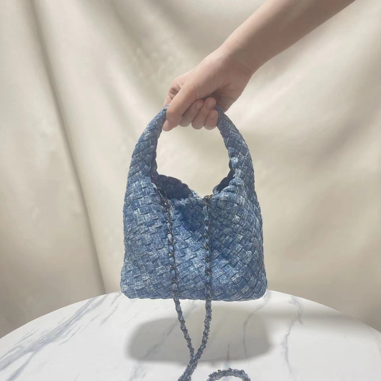 Women's Denim Hand-woven Snowflake Retro Summer High Handbags
