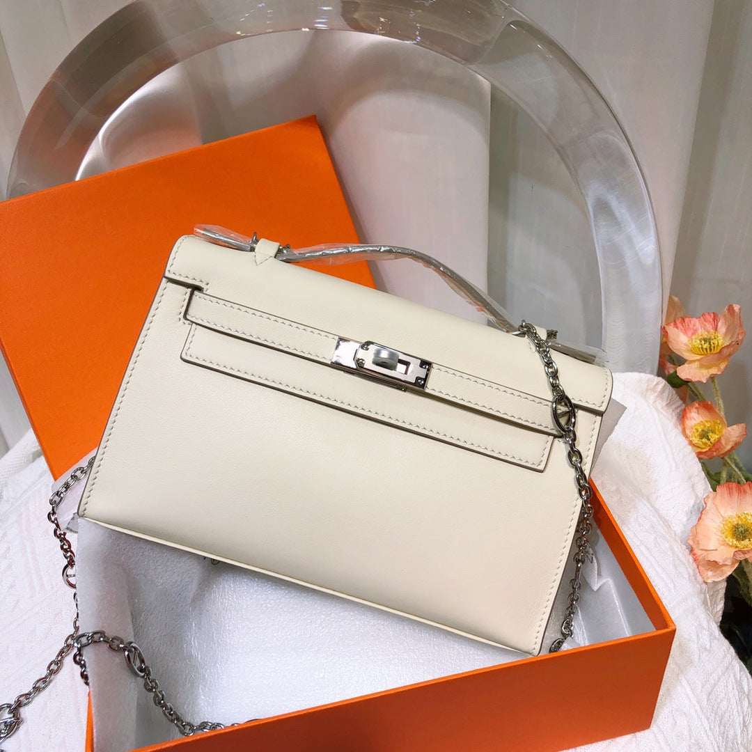 Women's Handmade Half Wax Line Kelly Generation Genuine Leather Handbags