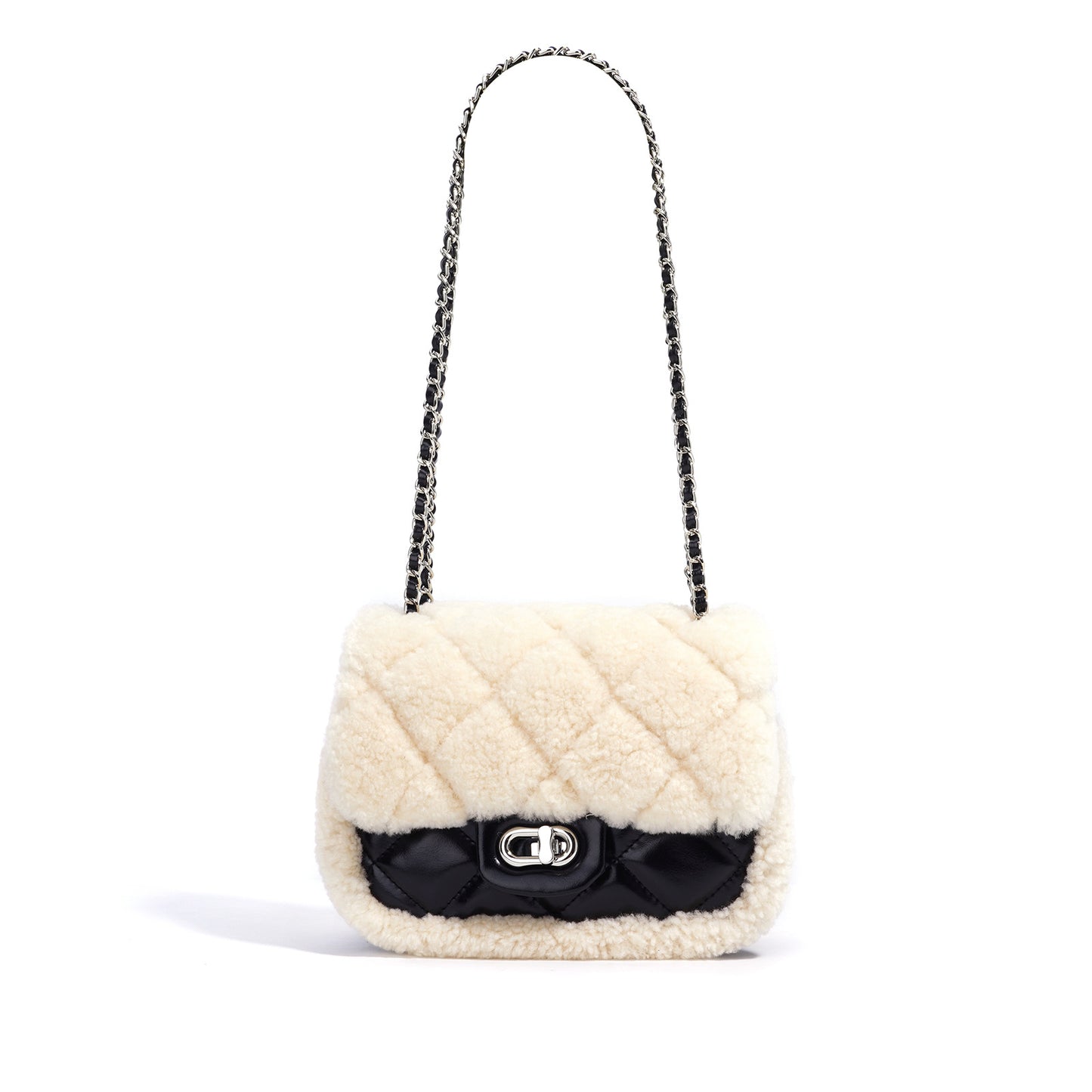 Women's Cover Plush Premium Classic Style Rhombus Shoulder Bags