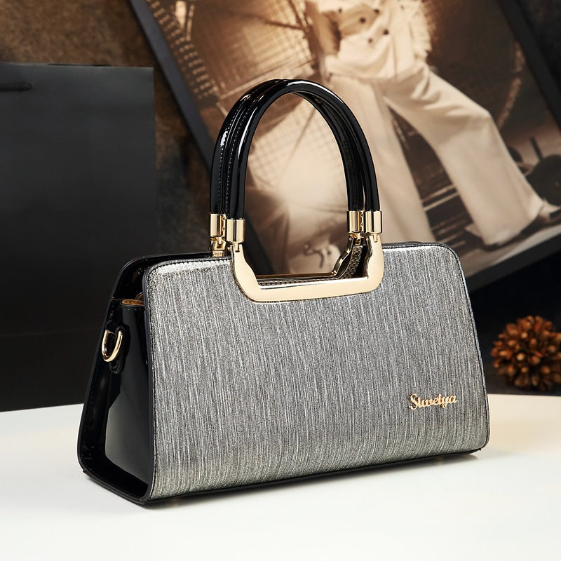 Women's Fashionable Simple Bright Leather Mother-in-law Shoulder Bags