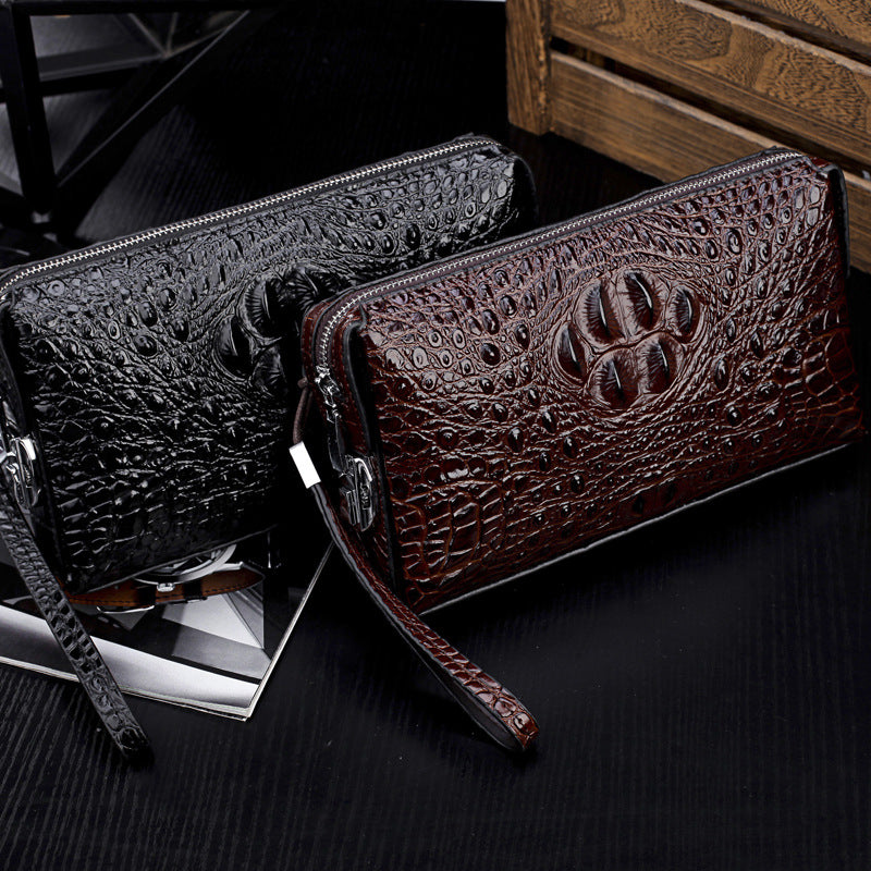 Men's Clutch Crocodile Pattern Large Capacity Business Men's Handbags