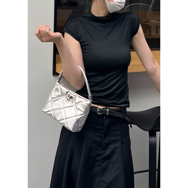 Women's Classic Style Rhombic Layer Cowhide Elegant Shoulder Bags