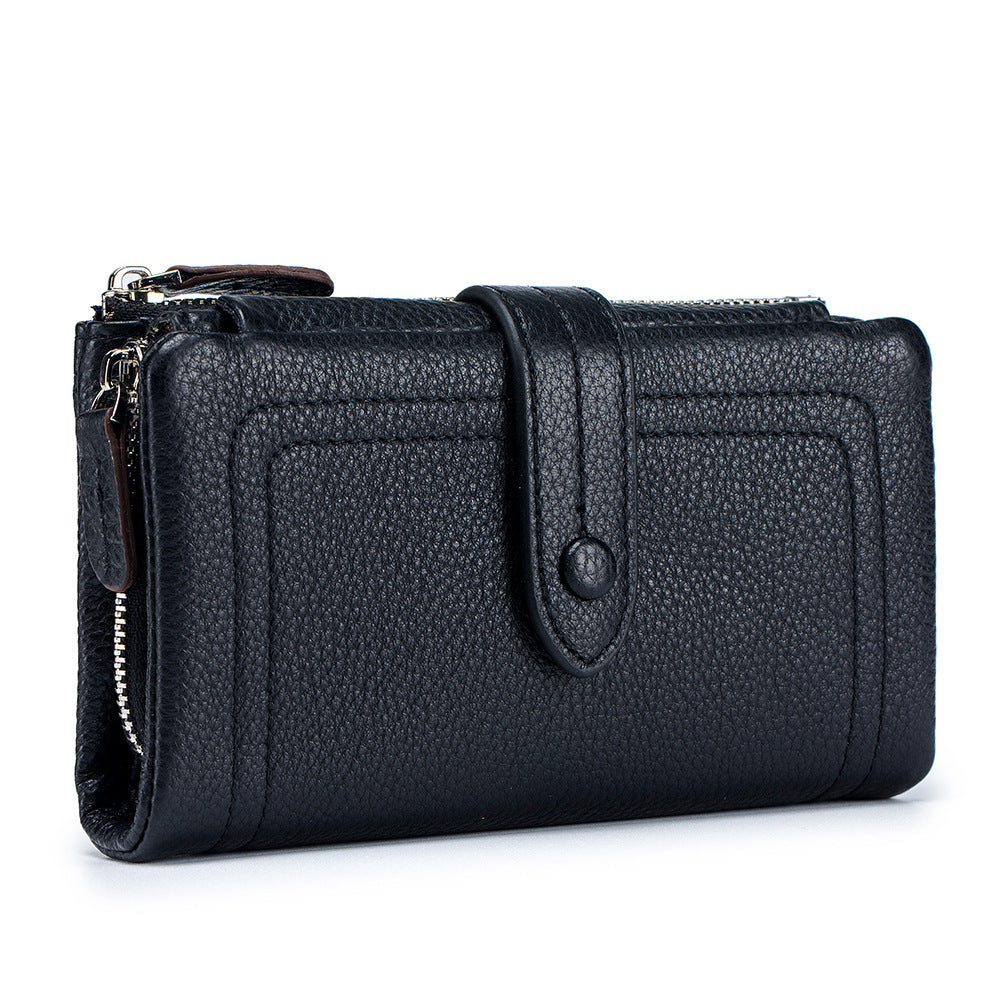 Women's Soft Leather High-grade Short Three-fold Large Capacity Ladies Wallets
