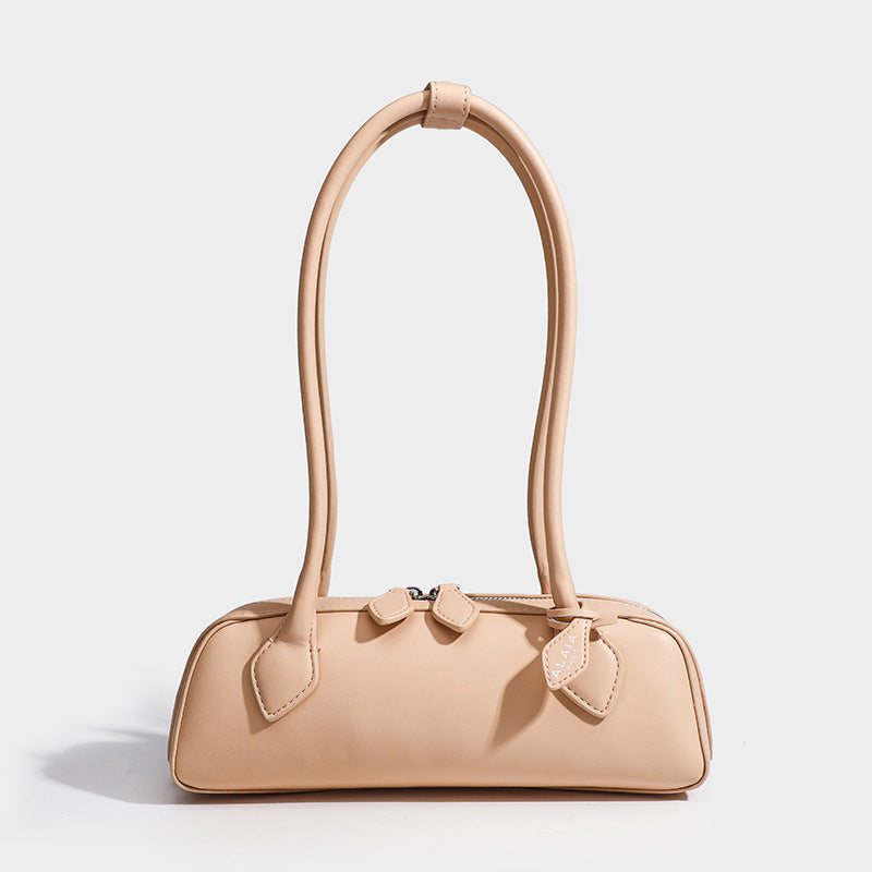 Women's French Minority Sausage Vintage Underarm Baguette Leather Crossbody Bags