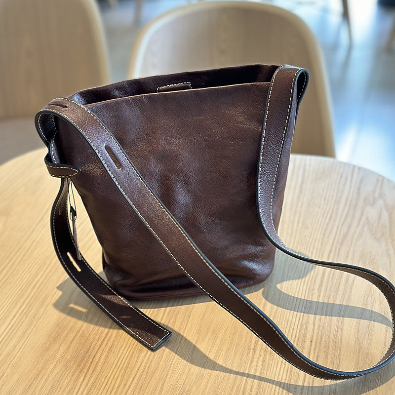 Women's Korean Leather First Layer Cowhide Retro Crossbody Bags