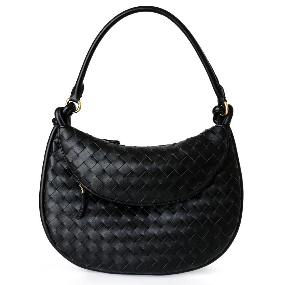 Women's Niche Selenodont High-grade Cowhide Woven Dumpling Handbags