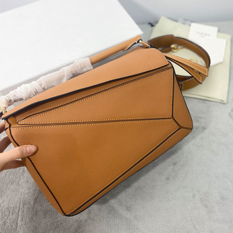 Geometric Cowhide Stitching Pillow Retro One Shoulder Bags
