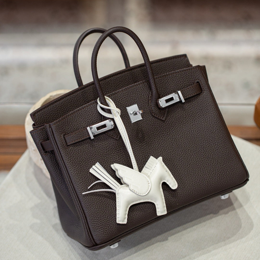 Gao Ding Litchi Pattern First Layer Handbags