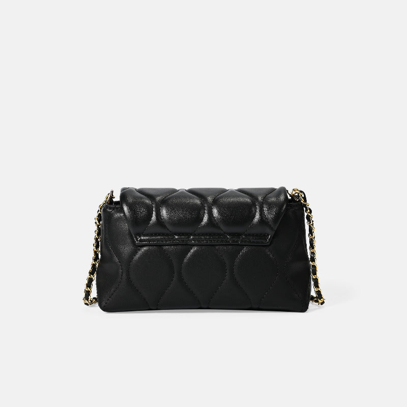 Women's Fashion Genuine Leather Golden Balls Rhombus Shoulder Bags