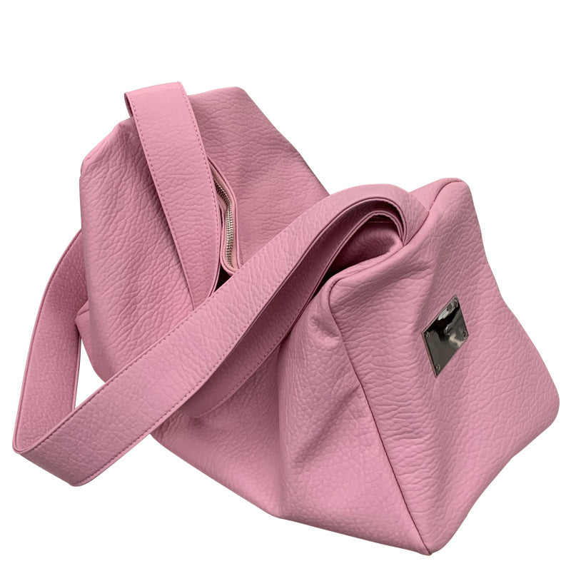 Women's Large Simple Textured Elephant Pattern Wide Shoulder Bags