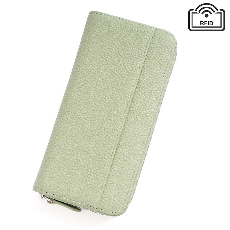Women's Long Genuine Leather Multiple Slots Large Ladies Wallets