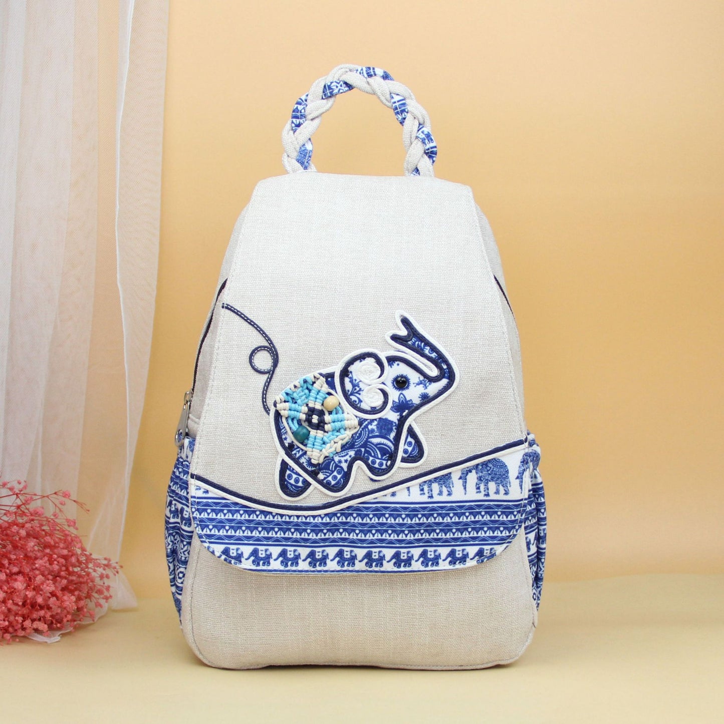 Style Fresh Double Layer Zipper Yunnan Backpacks