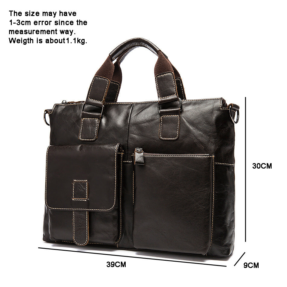 Men's Comfortable Retro First Layer Cowhide Men's Handbags