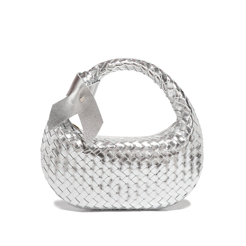 Women's Woven Fashion Knotted Round Large Capacity Handbags