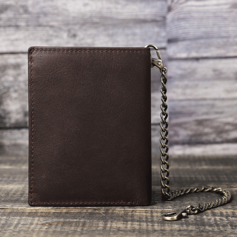 Men's Man Retro Crazy Horse Vertical Twee Men's Wallets