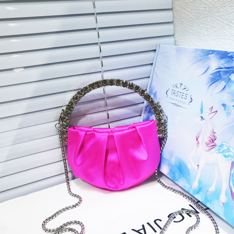 Female Niche Rhinestone Clutch Diamond Pleated Dinner Bags
