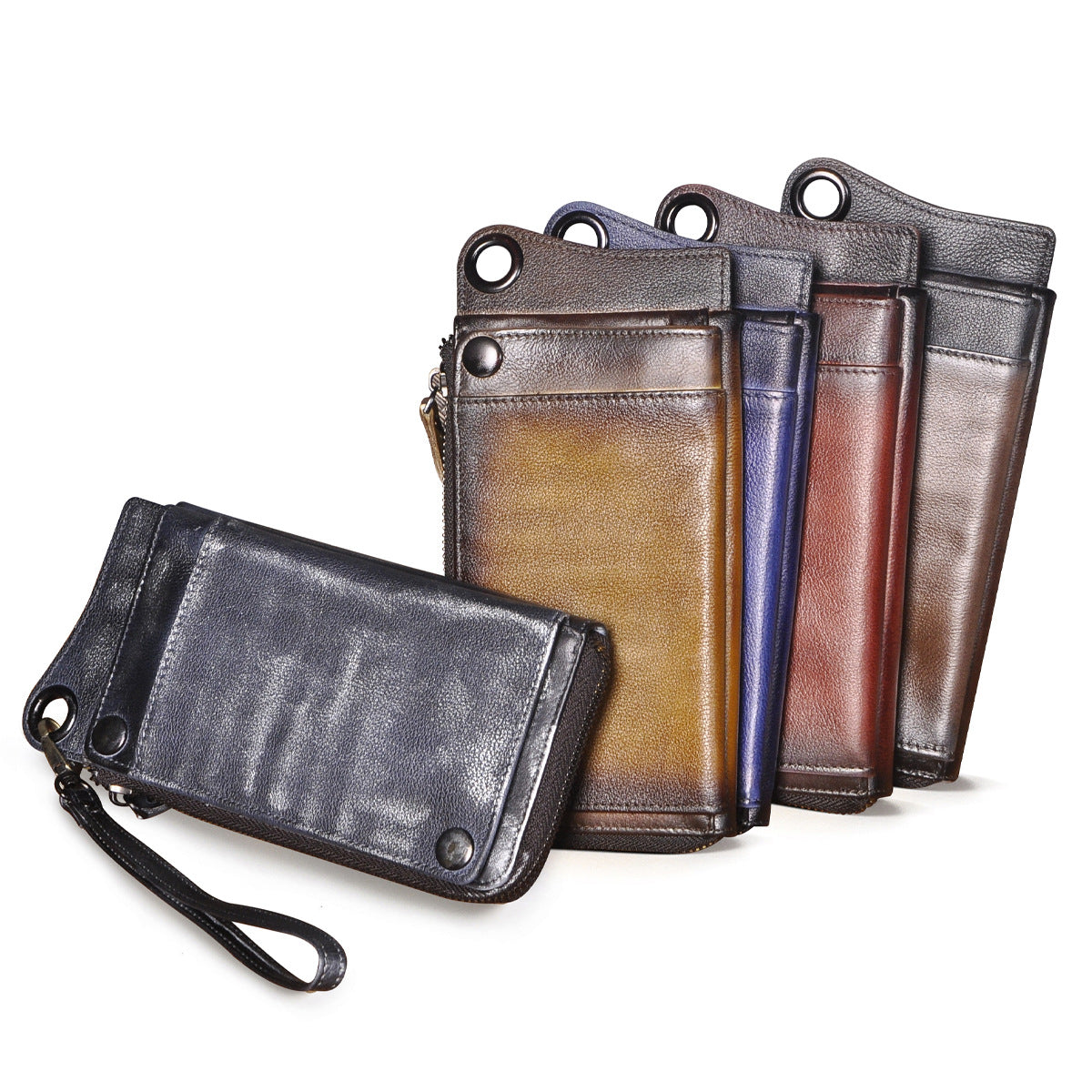 Men's First Layer Tree High Leather Retro Men's Wallets