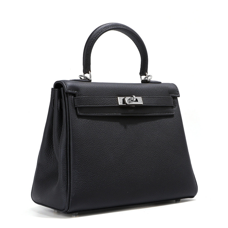 Women's High-grade First Layer Cowhide Kelly Underarm Shoulder Bags