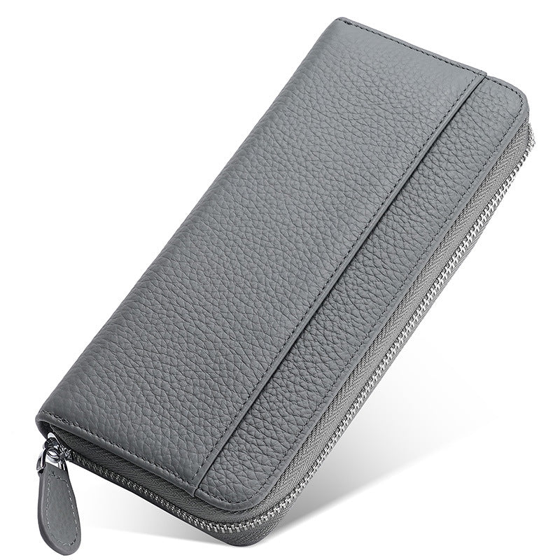 Leather Long Swiping Top Layer Fashion Men's Wallets