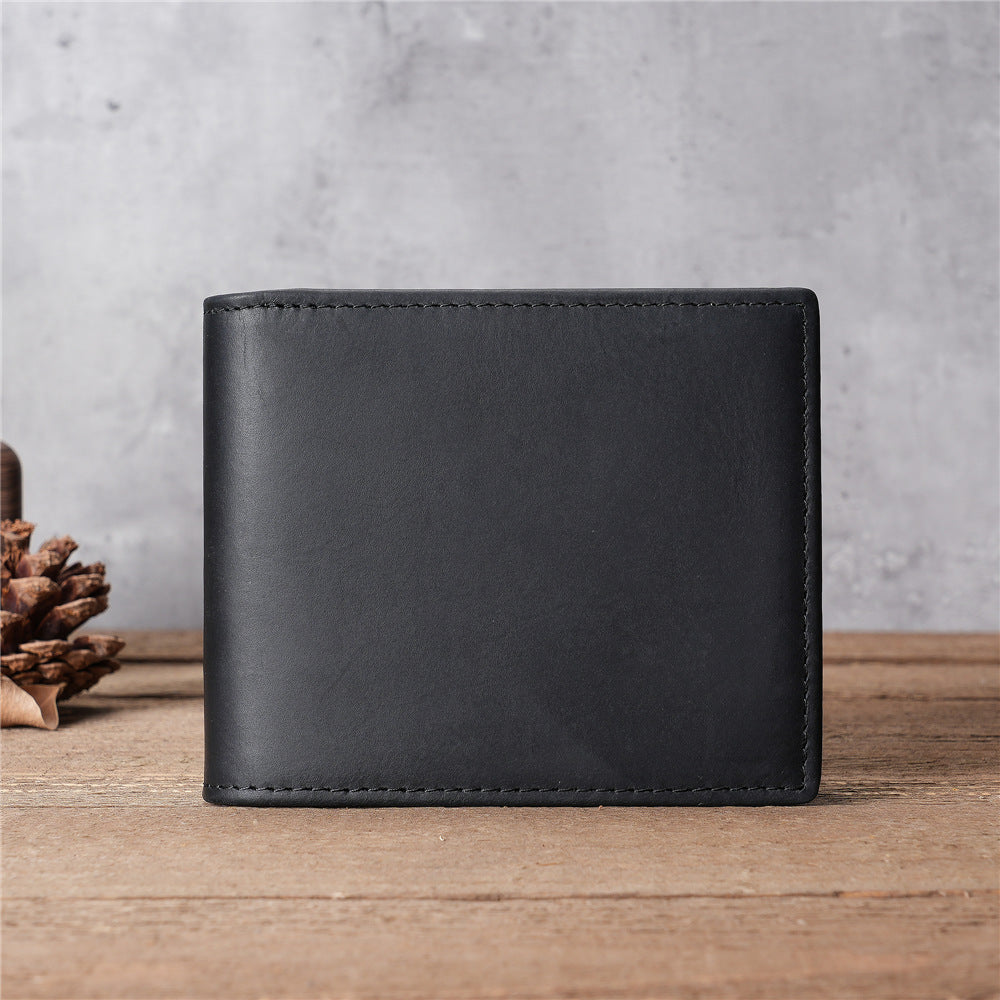 Men's Crazy Horse Leather Genuine Cattlehide Surface Men's Wallets