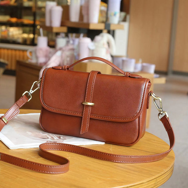 Women's Light Luxury Top Layer Vegetable Tanning Shoulder Bags
