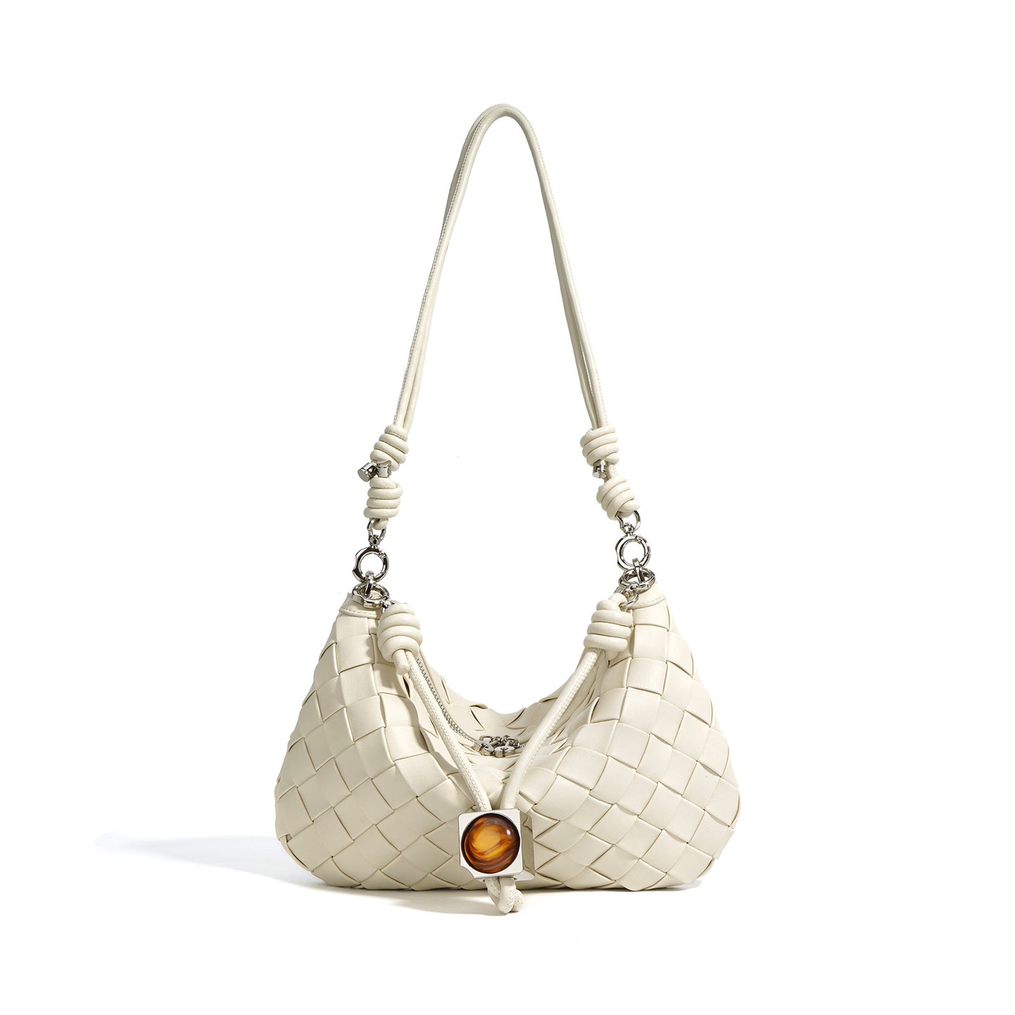 Women's Summer Portable Mobile Drawstring Mini Hand-woven Shoulder Bags
