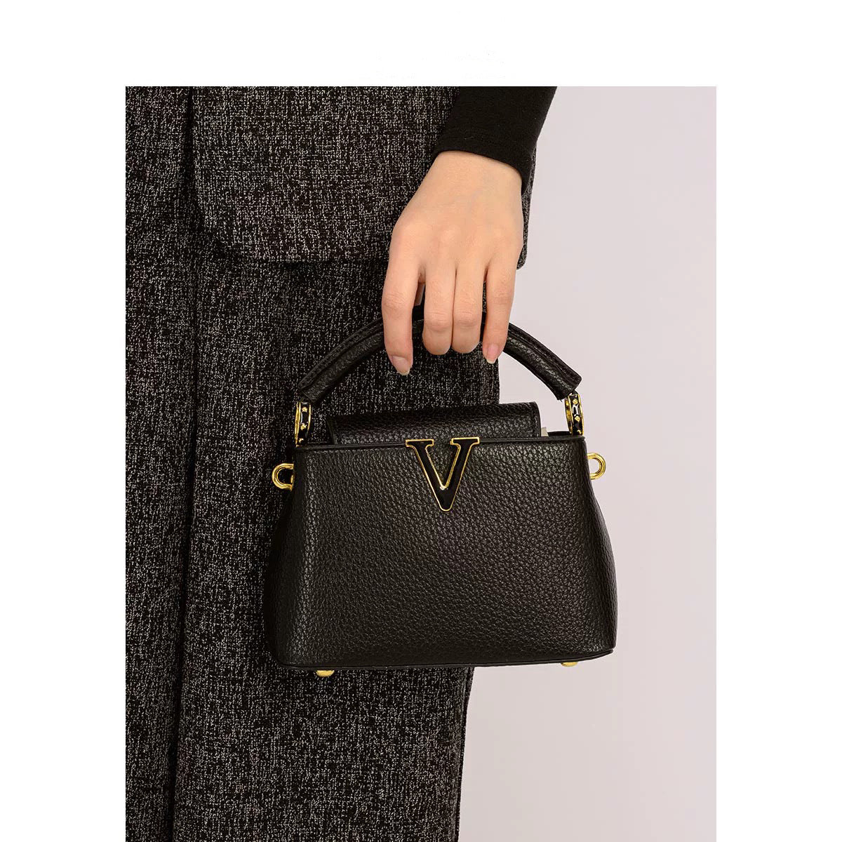 Women's High-grade Lychee Pattern Leather Summer Fashionable Crossbody Bags