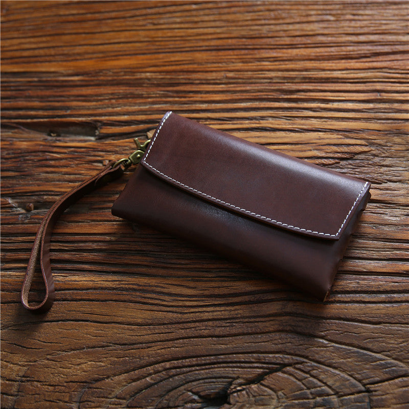 Men's Clutch Long Genuine Leather Large Capacity Mobile Men's Wallets