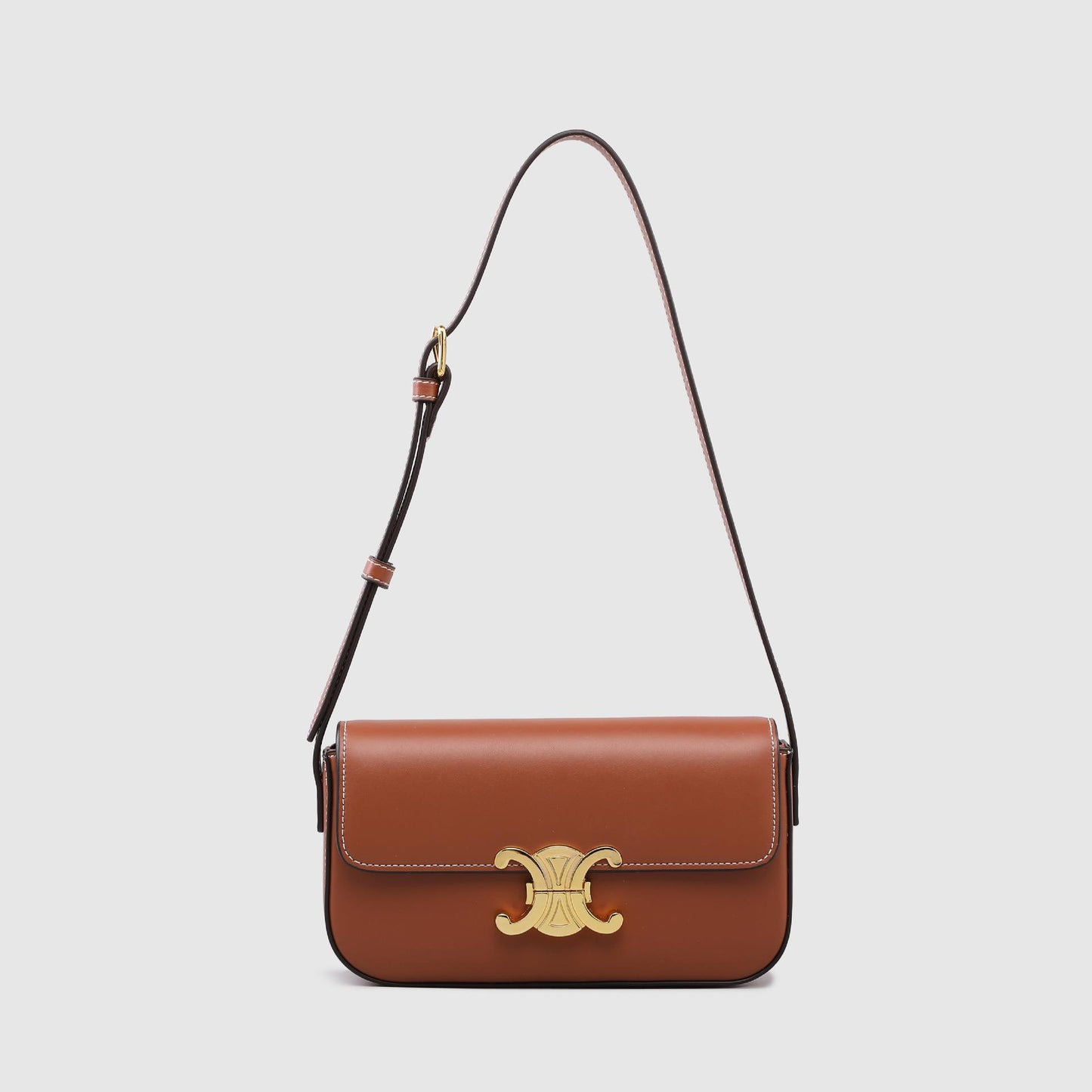 Women's Genuine Leather Arc Baguette Retro Classic Armpit Bags