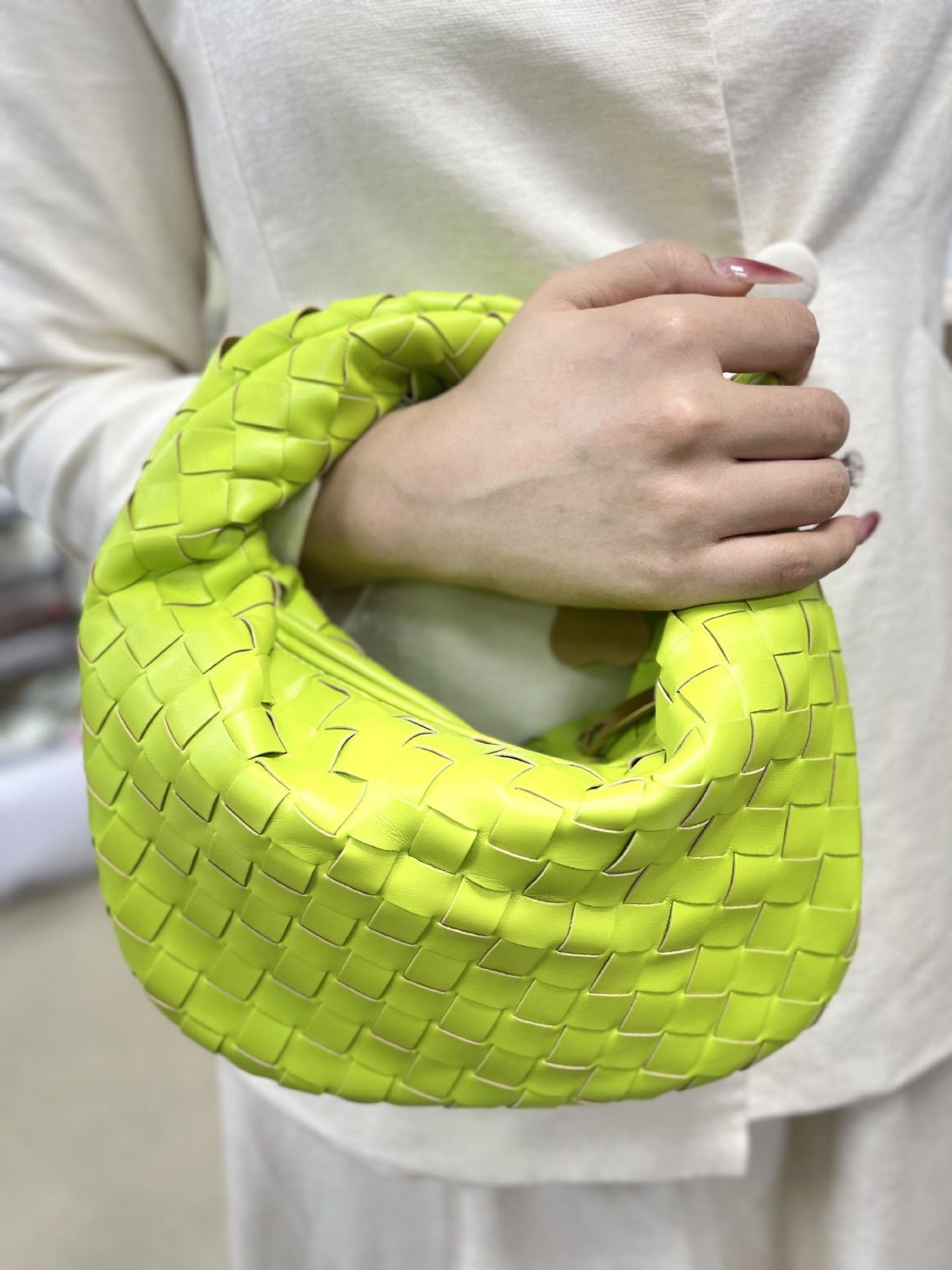 Woven Female Cloud Croissant Hand Holding Handbags