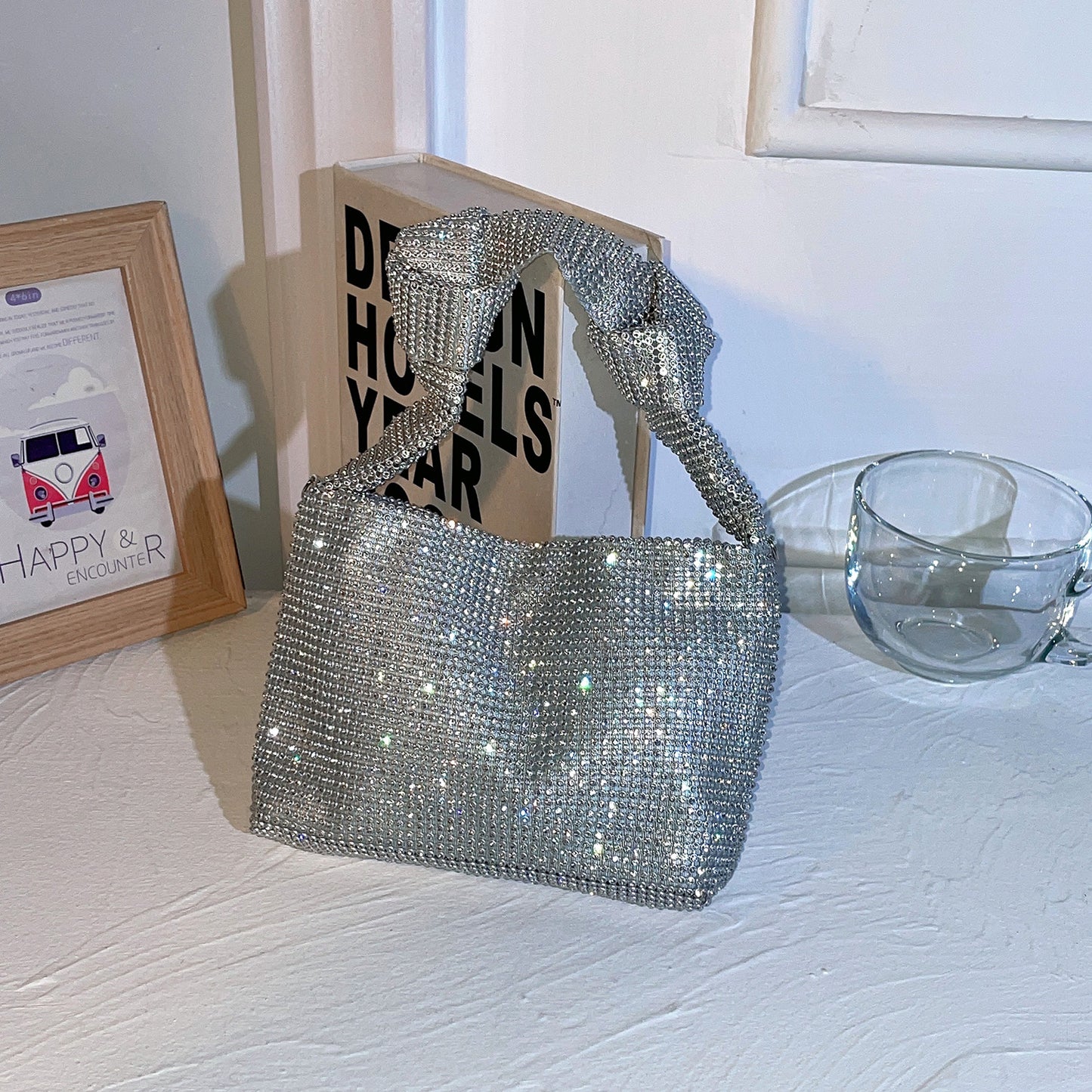Rhinestone Light Luxury Underarm Simple Design Evening Bags