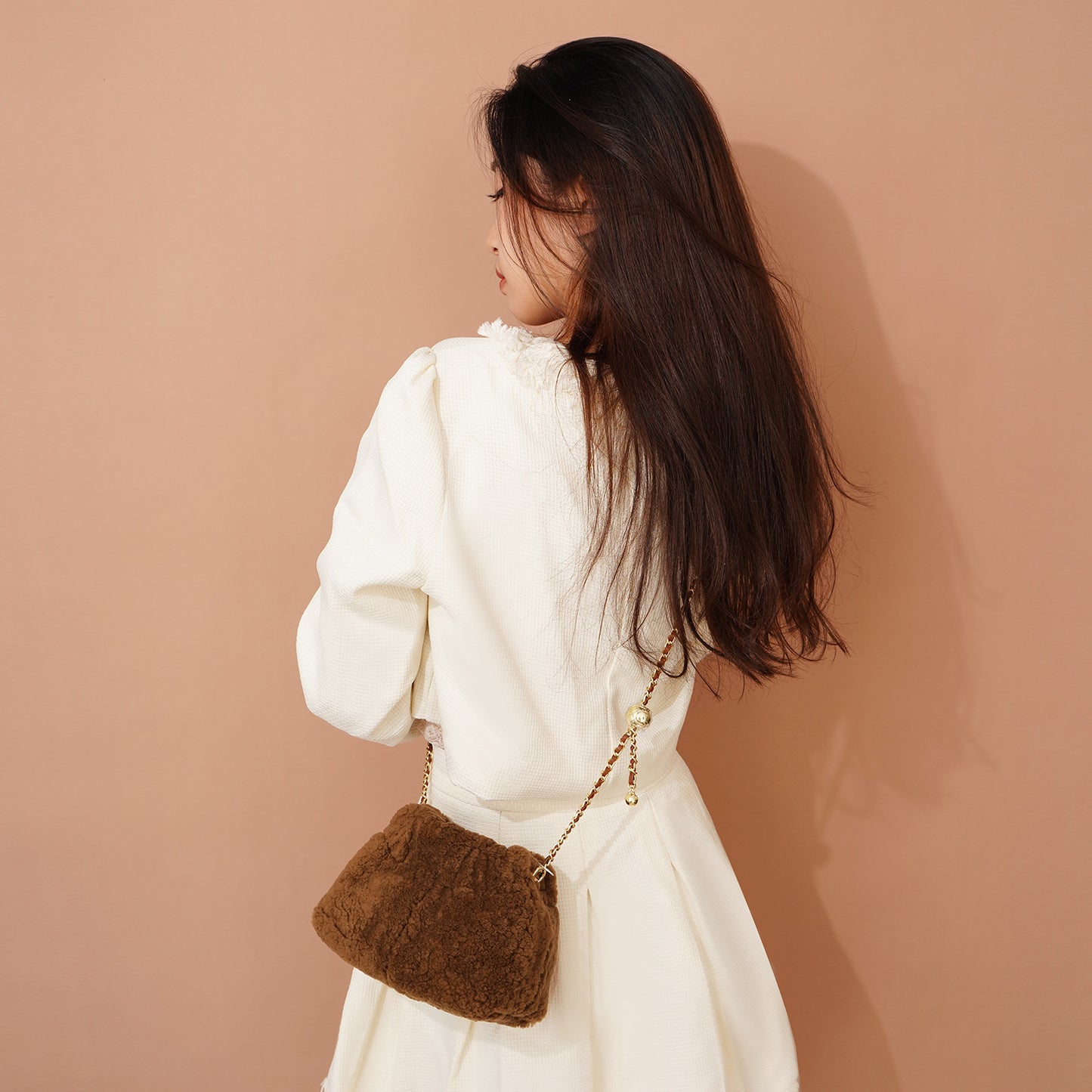 Women's Design Plush Fashion Wool Cloud Chain Shoulder Bags