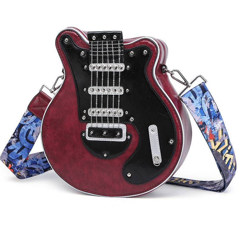 Women's Guitar Shape Handmade Personality Creative Crossbody Bags